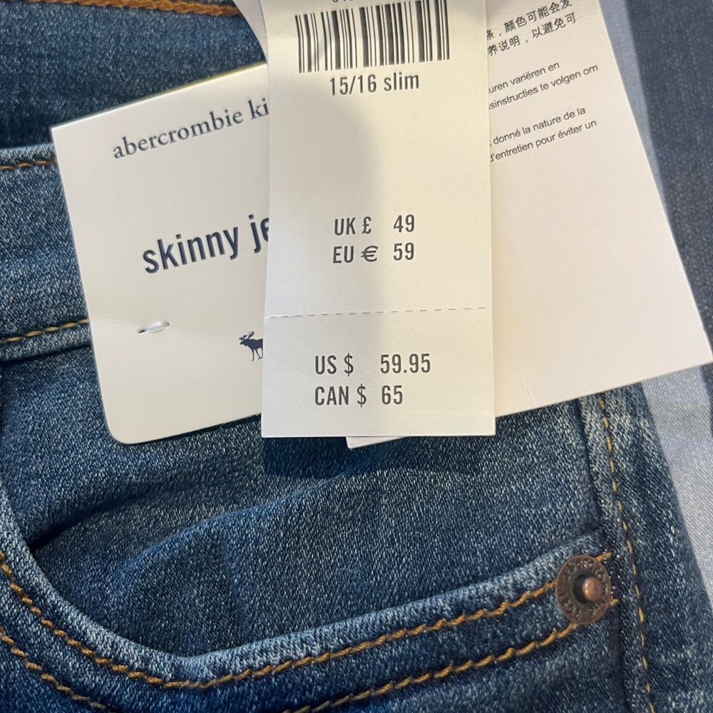 Boys Abercrombie jeans one pair brand new with tags, other pair only worn once.